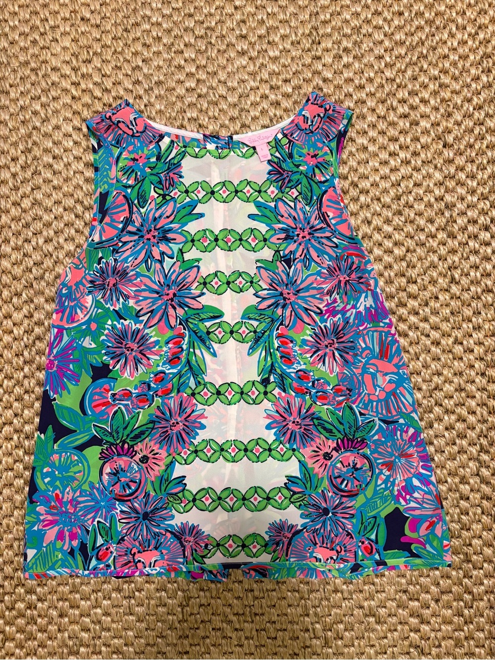 Lilly Pulitzer Silk Iona Shell Resort Floral PalmTank | Size L